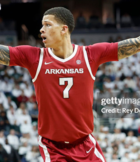 Arkansas Razorbacks #7 Trevon Brazile Cardinal Away College Basketball Game Jersey