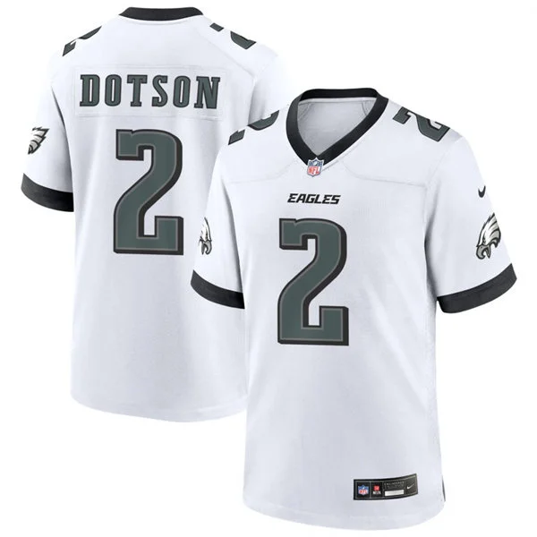 Mens Philadelphia Eagles #2 Jahan Dotson Nike White F.U.S.E. Vapor Limited Jersey