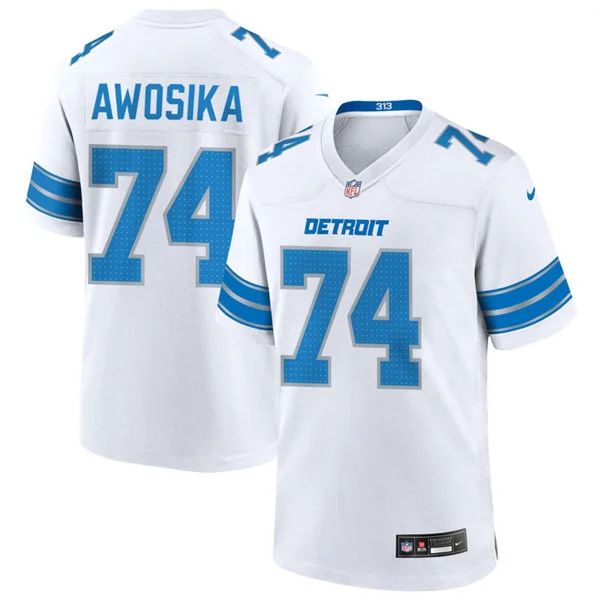 Mens Detroit Lions #74 Kayode Awosika Nike White Vapor F.U.S.E. Limited Jersey