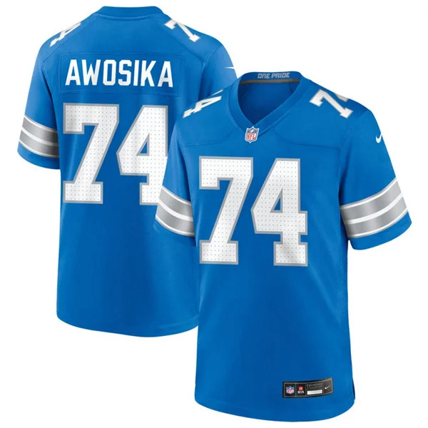 Mens Detroit Lions #74 Kayode Awosika Nike Blue Vapor F.U.S.E. Limited Jersey