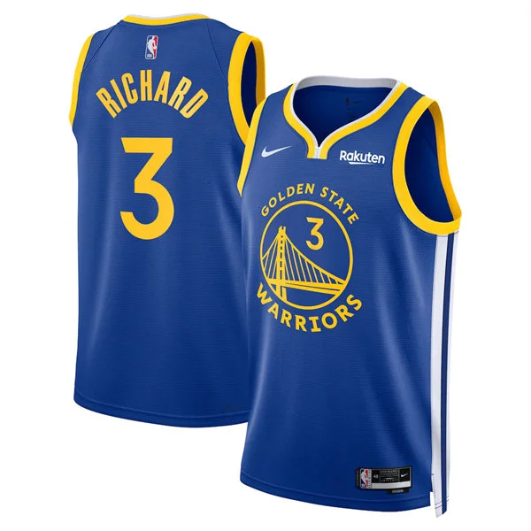 Mens Golden State Warriors #3 Will Richard Royal Icon Edition Swingman Jersey