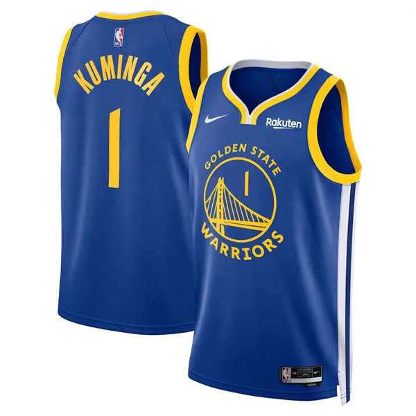 Mens Golden State Warriors #1 Jonathan Kuminga 2025-26 Royal Icon Edition Swingman Jersey
