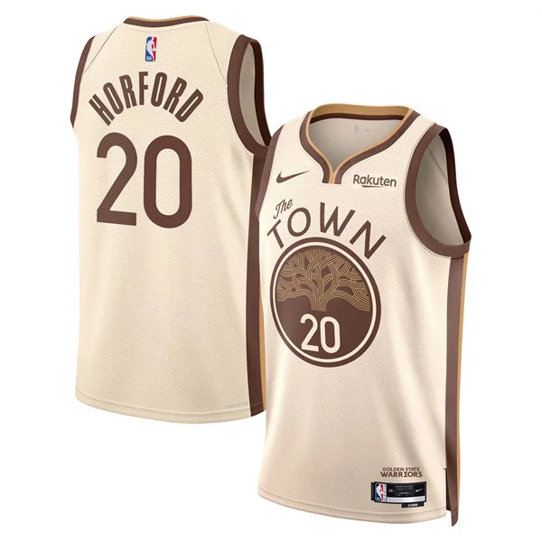 Mens Golden State Warriors #20 Al Horford 2025-26 Tan City Edition Swingman Jersey