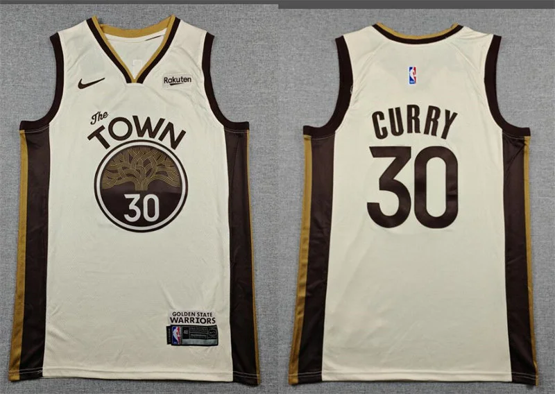 Mens Golden State Warriors #30 Stephen Curry 2025-26 Tan City Edition Swingman Jersey