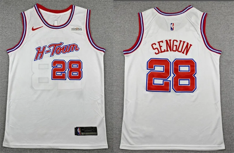 Mens Houston Rockets #28 Alperen Sengun 2025-26 White City Edition Swingman Jersey
