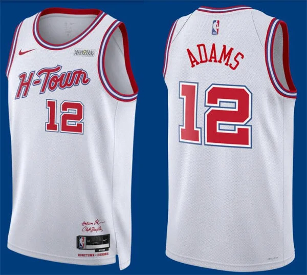Mens Houston Rockets #12 Steven Adams 2025-26 White City Edition Swingman Jersey