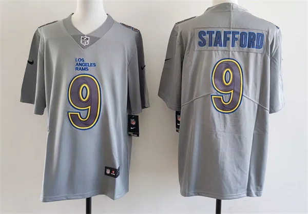 Mens Los Angeles Rams #9 Matthew Stafford Nike Gray Atmosphere Fashion Game Jersey