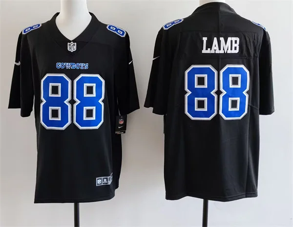 Mens Dallas Cowboys #88 CeeDee Lamb Carbon Black Fashion Limited Jersey