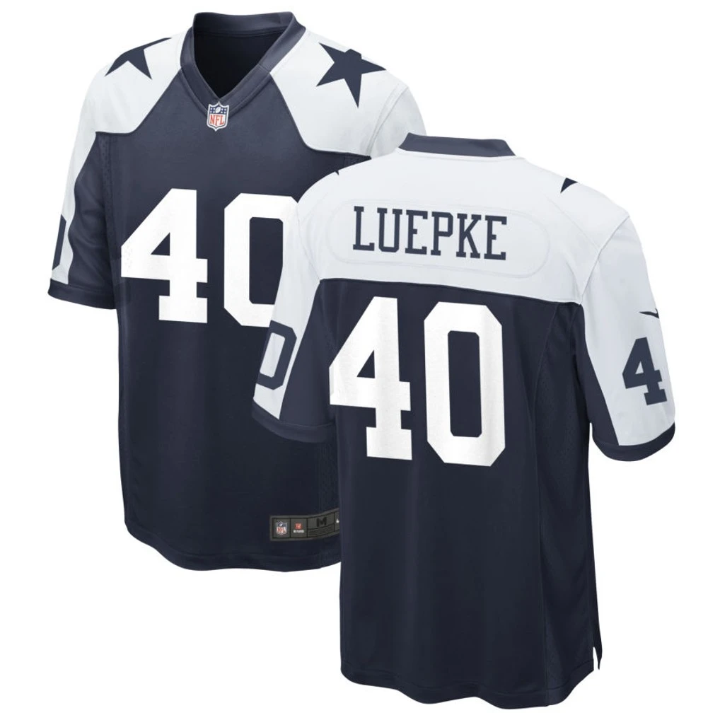 Mens Dallas Cowboys #40 Hunter Luepke Nike Navy Alternate Vapor F.U.S.E. Limited Jersey