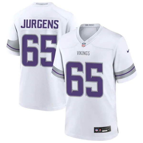 Men's Minnesota Vikings #65 Michael Jurgens Nike White Alternate Vapor F.U.S.E. Winter Warrior Limited Jersey