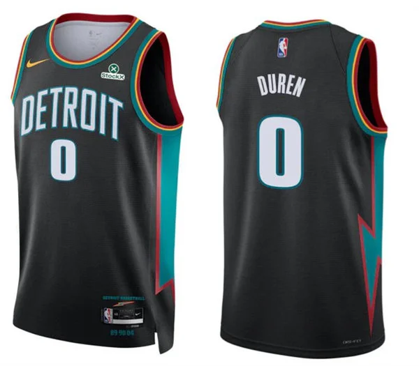 Mens Detroit Pistons #0 Jalen Duren Charcoal 2025-26 City Edition Swingman Jersey