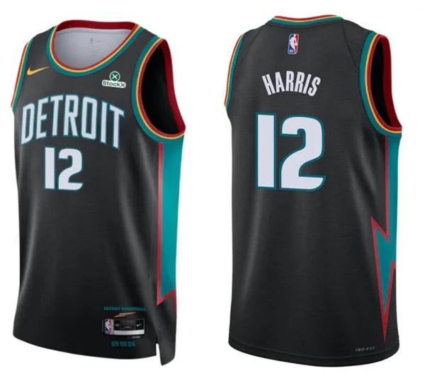 Mens Detroit Pistons #12 Tobias Harris Charcoal 2025-26 City Edition Swingman Jersey