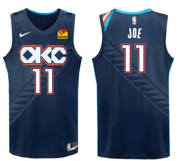 Mens Oklahoma City Thunder #11 Isaiah Joe Navy 2025-26 City Edition Swingman  Jersey