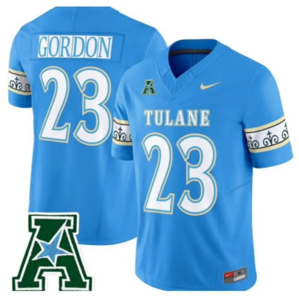 Tulane Green Wave #23 Javin Gordon Blue 2025 City Edition Football Jersey