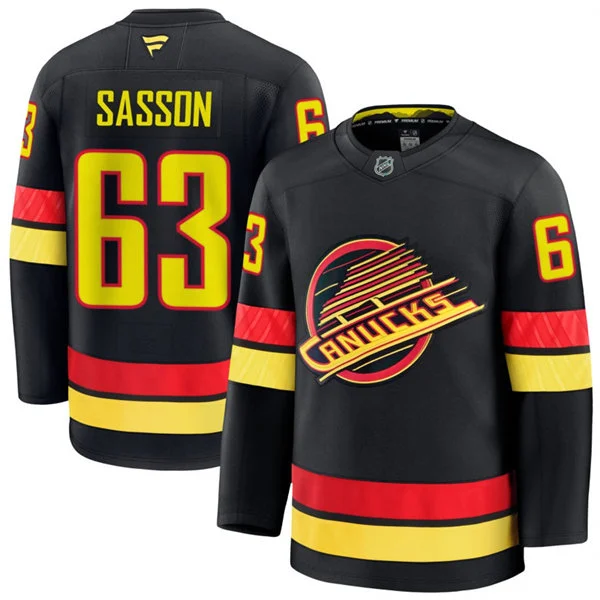 Men's Vancouver Canucks #63 Max Sasson Fanatics Black Alternate Premium Jersey