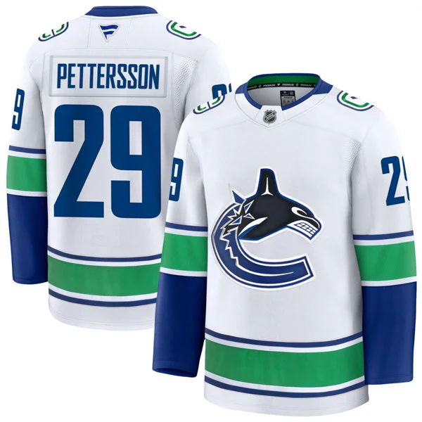 Men's Vancouver Canucks #29 Marcus Pettersson Fanatics Away White Premium Jersey