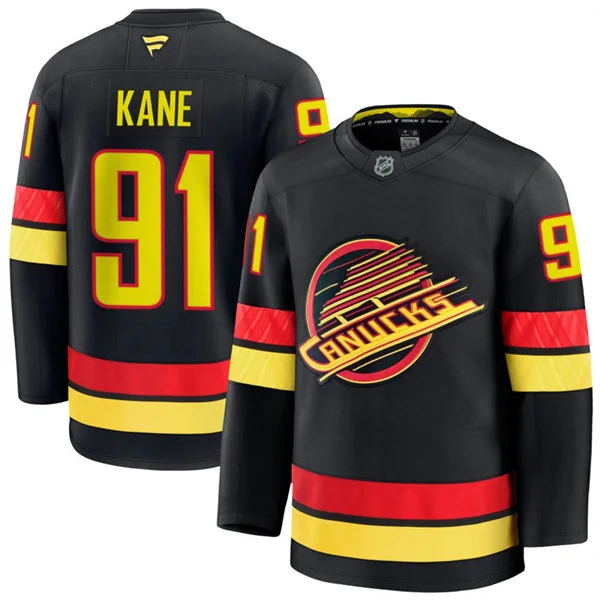Men's Vancouver Canucks #91 Evander Kane Fanatics Black Alternate Premium Jersey