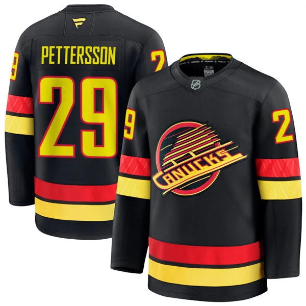 Men's Vancouver Canucks #29 Marcus Pettersson Fanatics Black Alternate Premium Jersey
