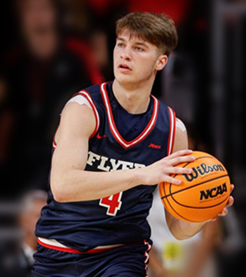 Dayton Flyers #4 Jordan Derkack College Basketball Game Jersey Navy