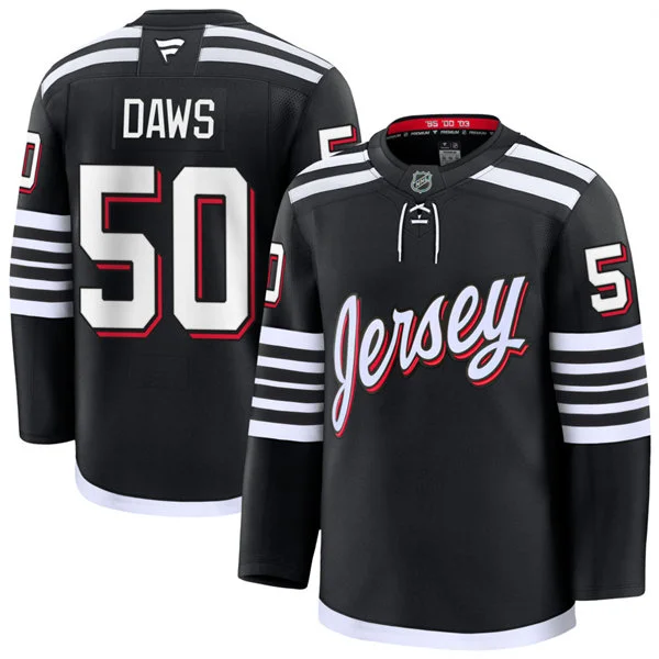 Mens New Jersey Devils #50 Nico Daws Fanatics Black Alternate Premium Jersey