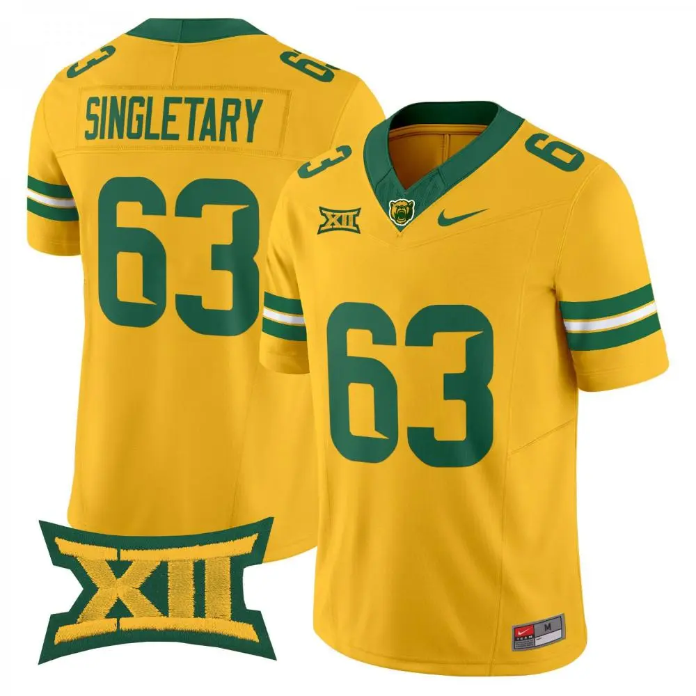 Baylor Bears #63 Mike Singletary 2025 Yellow Football Game Jersey