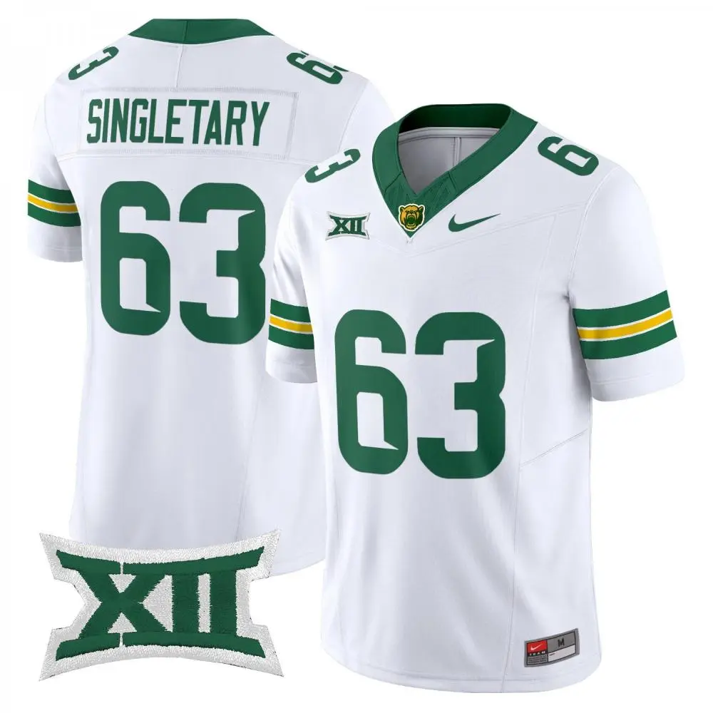 Baylor Bears #63 Mike Singletary 2025 White Basketball Football Jersey