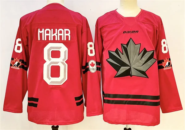Men's Canada #8 Cale Makar 2026 Canada Olympic Hockey Red