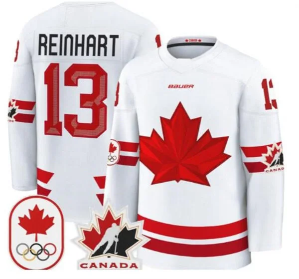 Mens Canada #13 Sam Reinhart 2026 Canada Olympic Hockey White