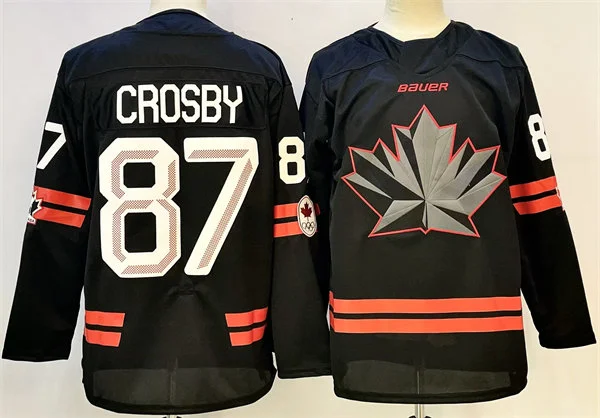 Men's Canada #87 Sidney Crosby 2026 Canada Olympic Hockey Black