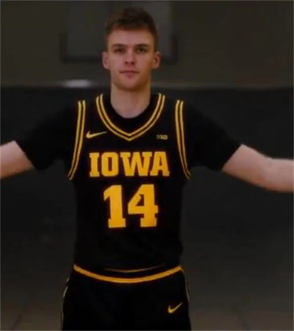 Iowa Hawkeyes #14 Bennett Stirtz 2026 Black Basketball Game Jersey
