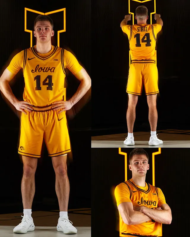 Iowa Hawkeyes #14 Bennett Stirtz Nike 2026 Gold Basketball Game Jersey
