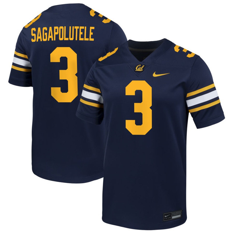 California Golden Bears #3 Jaron-Keawe Sagapolutele 2024 ACC Navy Football Game Jersey