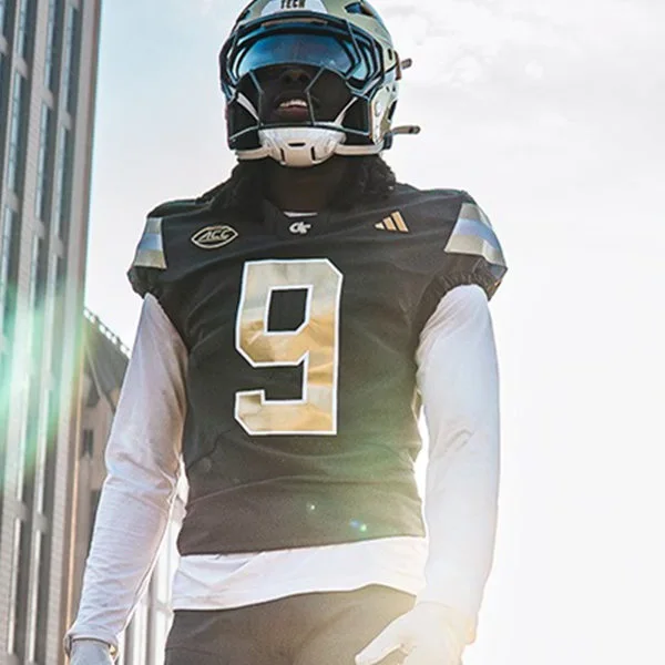 Georgia Tech Yellow Jackets #9 Zion Taylor 2025 Gray Football Game Jersey