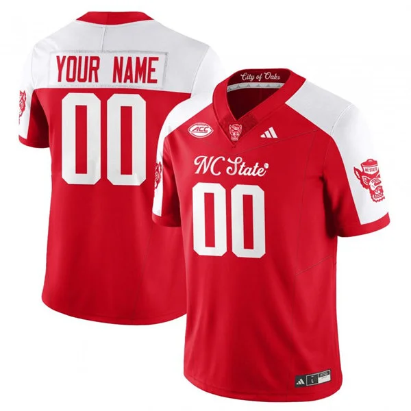 NC State Wolfpack Custom Red White Gratitude Limited Football Jersey