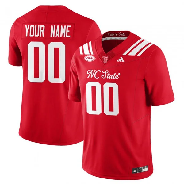 NC State Wolfpack Custom 2025 Red THE CITY OF OAKS Football Jersey