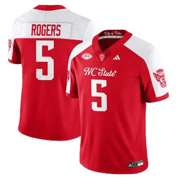 NC State Wolfpack #5 Noah Rogers Red White Gratitude Limited Football Jersey