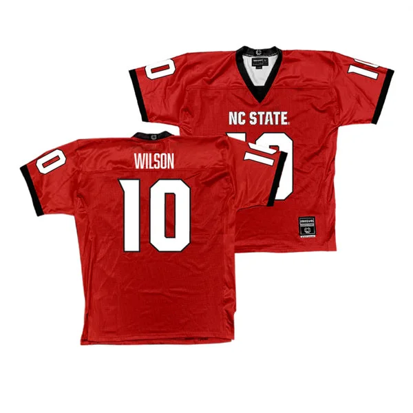 NC State Wolfpack #10 WILL WILSON 2025 Home Red Football Game Jersey