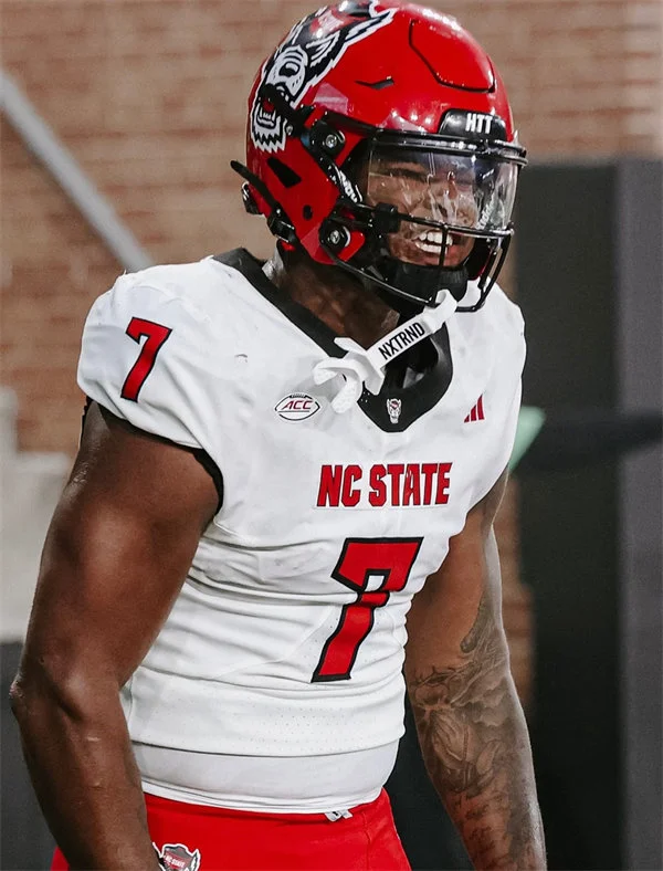 NC State Wolfpack #7 Justin Joly 2025 White Football Game Jersey