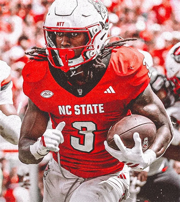 NC State Wolfpack #3 Hollywood Smothers 2025 Home Red Football Game Jersey