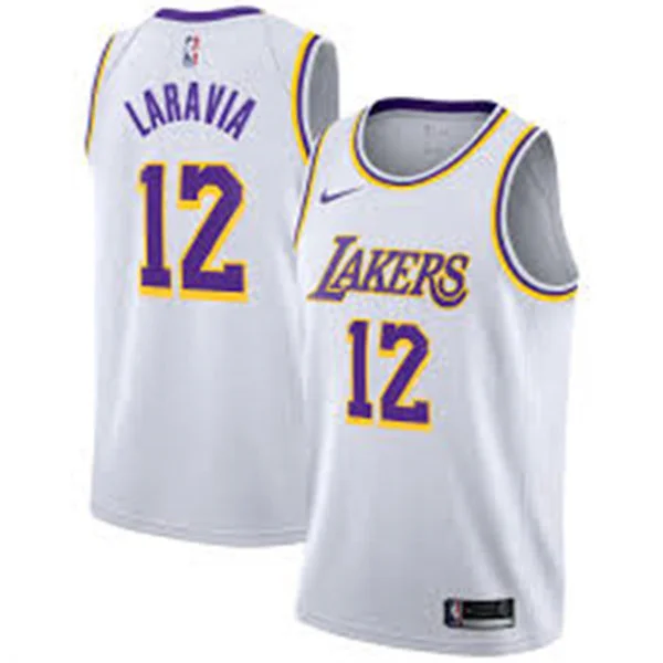 Mens Los Angeles Lakers #12 Jake LaRavia Nike White Association Edition Swingman Jersey