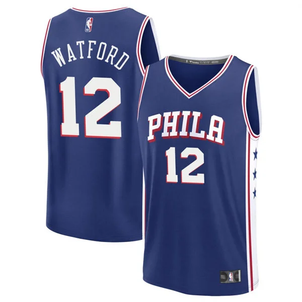 Mens Philadelphia 76ers #12 Trendon Watford Nike Blue Icon Edition Swingman Jersey