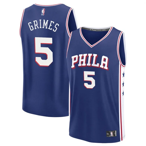 Mens Philadelphia 76ers #5 Quentin Grimes Nike Blue Icon Edition Swingman Jersey