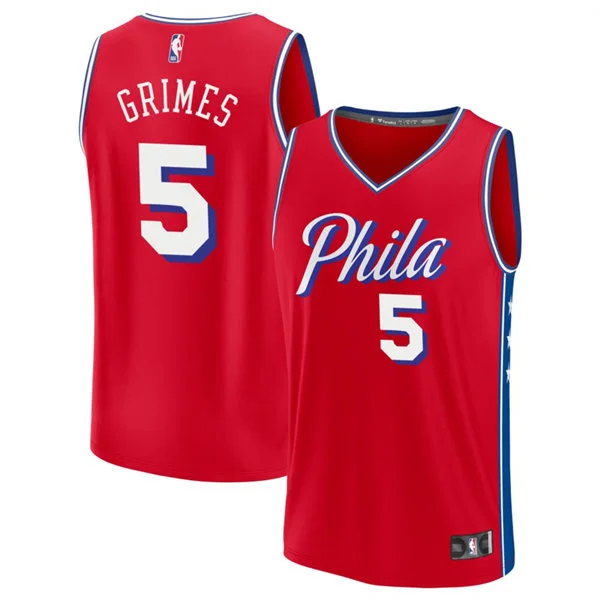 Mens Philadelphia 76ers #5 Quentin Grimes Red Statement Edition Swingman Jersey