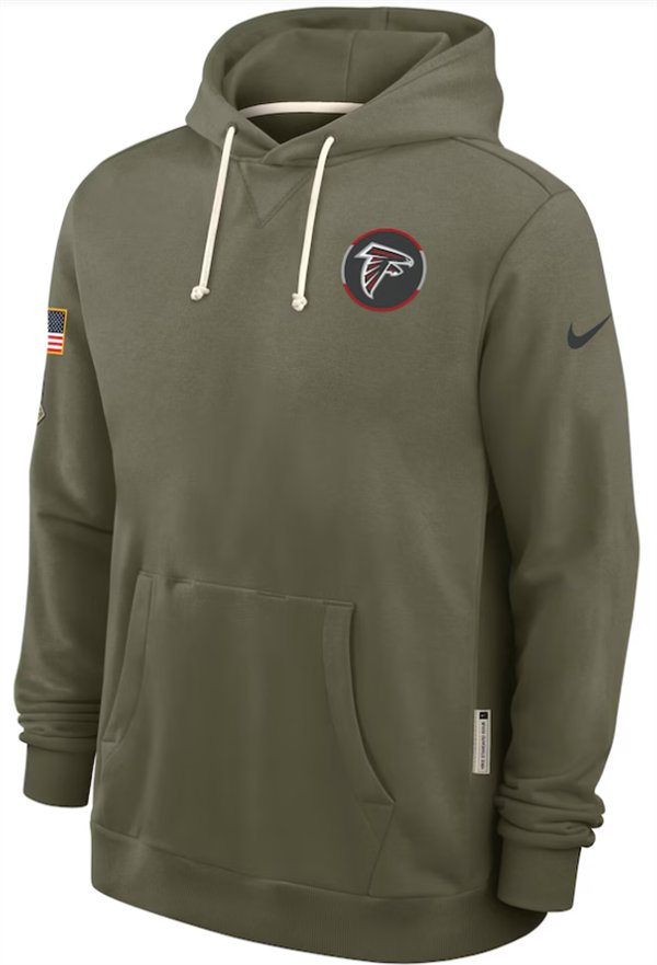 Atlanta Falcons Nike Olive 2025 Salute to Service Hoodie Embroidered Quality