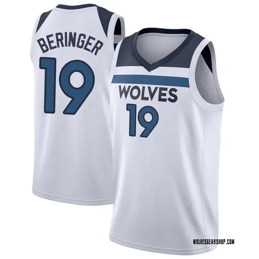Men's Minnesota Timberwolves #19 Joan Beringer White Association Edition Swingman Jersey
