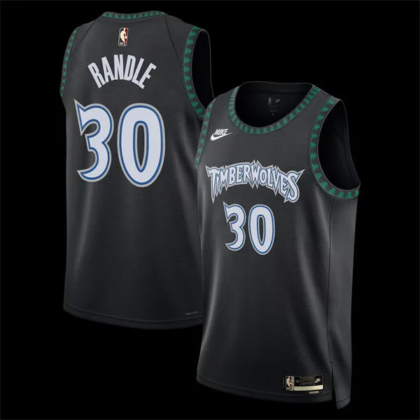 Men's Minnesota Timberwolves #30 Julius Randle Black Trees Classic Edition Swingman Jersey