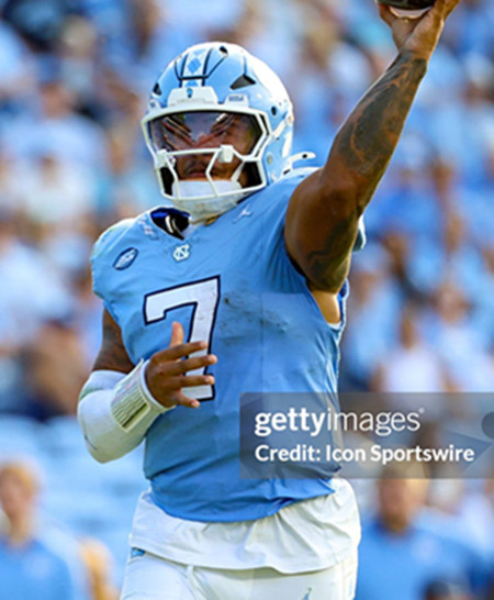 North Carolina Tar Heels #7 Khmori House 2025 Blue F.U.S.E. College Football Game Jersey