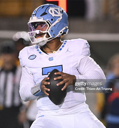 North Carolina Tar Heels #7 Gio Lopez  2025 White F.U.S.E. College Football Game Jersey