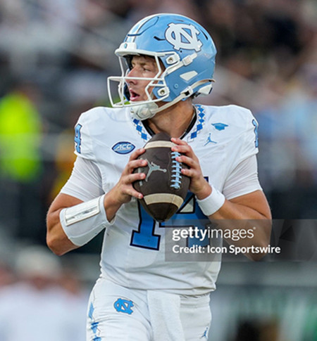 North Carolina Tar Heels #14 Max Johnson 2025 White F.U.S.E. College Football Game Jersey