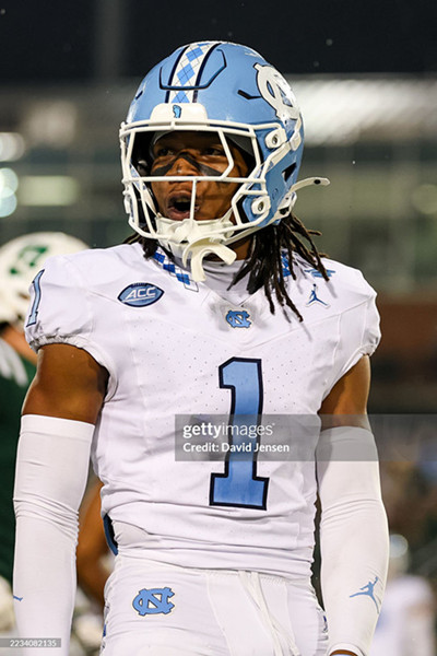 North Carolina Tar Heels #1 Thaddeus Dixon 2025 White F.U.S.E. College Football Game Jersey